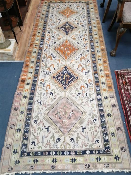 A Persian ivory Kelim runner 110 x 300cm